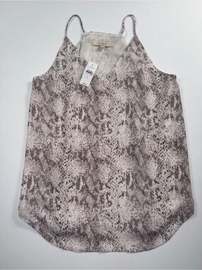 LOFT Snakeskin Print Cami Tank NWT Small Neutral Animal Print Flowy Date Night